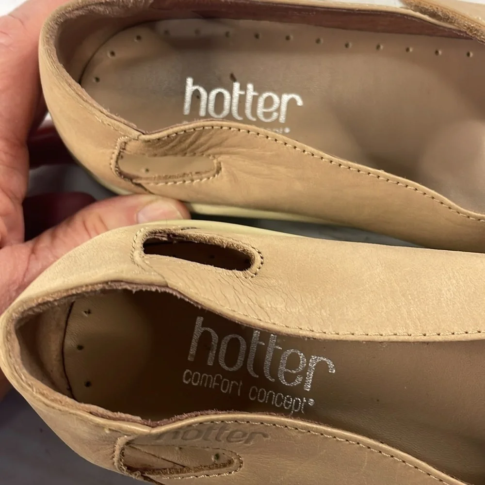 Hotter Made in England Bliss Mary Jane Tan Leather Comfort Shoes